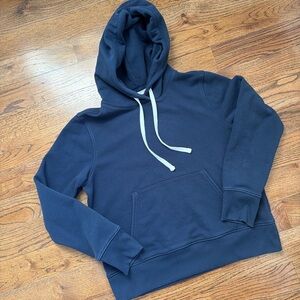Everlane Classic Navy Hoodie Sweatshirt with Drawstring-small